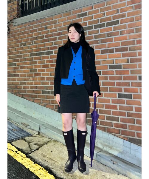 MUSINSA STANDARD WOMAN（ムシンサスタンダードウーマン）の「ウィメンズオープンカラークロップブレザー[ブラック]（テーラードジャケット・レディース・その他・MEDIUM/LARGE/X-SMALL/SMALL）」の14枚目の写真