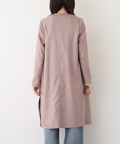 OMNES（オムネス）の「OMNES Another Edition ストレッチカチオン ノーカラージャケット（ノーカラージャケット・レディース・ピンクベージュ・FREE）」の8枚目の写真