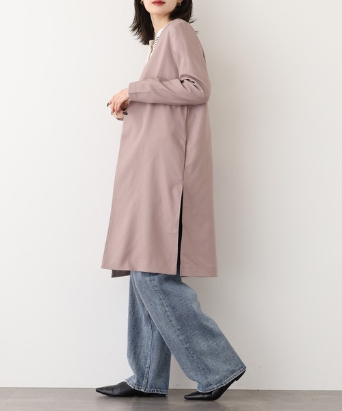 OMNES（オムネス）の「OMNES Another Edition ストレッチカチオン ノーカラージャケット（ノーカラージャケット・レディース・ピンクベージュ・FREE）」の4枚目の写真