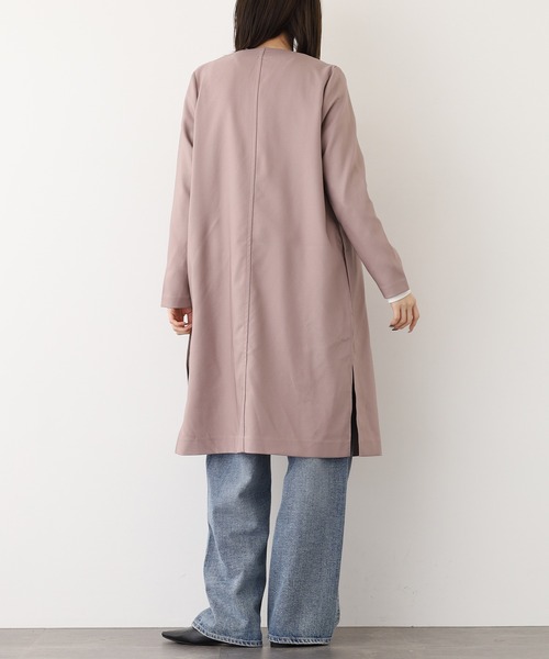 OMNES（オムネス）の「OMNES Another Edition ストレッチカチオン ノーカラージャケット（ノーカラージャケット・レディース・ピンクベージュ・FREE）」の5枚目の写真