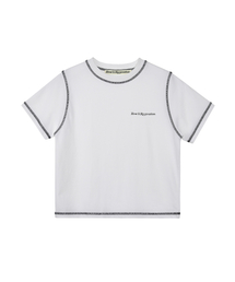 COLOR STITCH T-SHIRT - WHITE