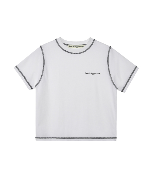 Rest&Recreation(レストアンドレクリエーション)の「COLOR STITCH T-SHIRT - WHITE(Tシャツ/カットソー・レディース・その他・SMALL/MEDIUM)」の1枚目の写真