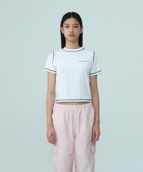 Rest&Recreation(レストアンドレクリエーション)の「COLOR STITCH T-SHIRT - WHITE(Tシャツ/カットソー・レディース・その他・SMALL/MEDIUM)」の4枚目の写真