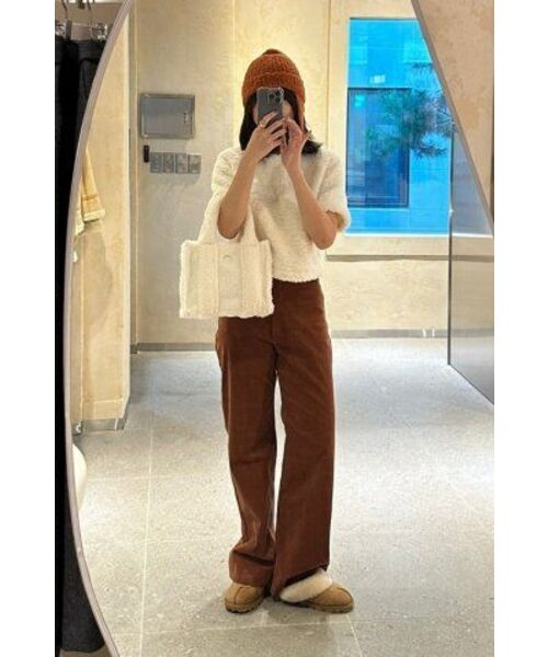 SIYAZU(シヤジュ)の「SIPT7056 high waist corduroy pants_Burgundy(その他パンツ・レディース・バーガンディー・LARGE/MEDIUM/SMALL)」の2枚目の写真