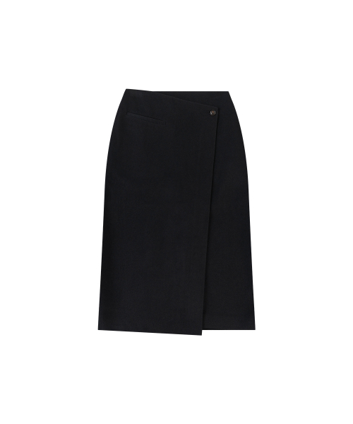 VANONE ATELIER(バノンアトリエ)の「P3276 ウールブレンドラップスカート_ブラック(スカート・レディース・ブラック・SMALL/MEDIUM)」の2枚目の写真