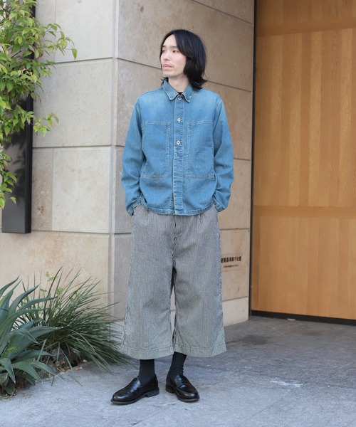 SPELLBOUND（スペルバウンド）の「[ SPELLBOUND / スペルバウンド ] ヒッコリー クロップドワイドパンツ（デニムパンツ・メンズ・ブルー系その他・30inch/32inch）」の16枚目の写真