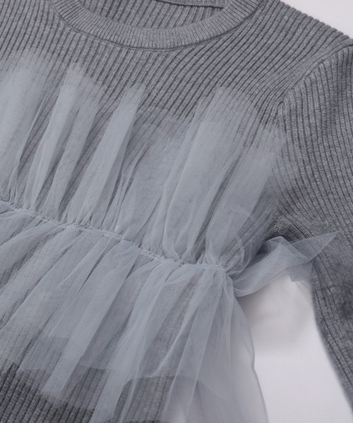 MERAKI（メラキ）の「チュールリブトップス（その他トップス・レディース・ホワイト/グレー/ブラック・FREE）」の6枚目の写真
