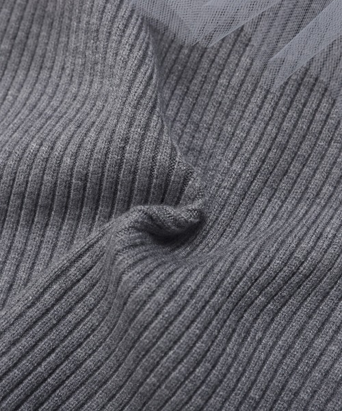 MERAKI（メラキ）の「チュールリブトップス（その他トップス・レディース・ホワイト/グレー/ブラック・FREE）」の10枚目の写真