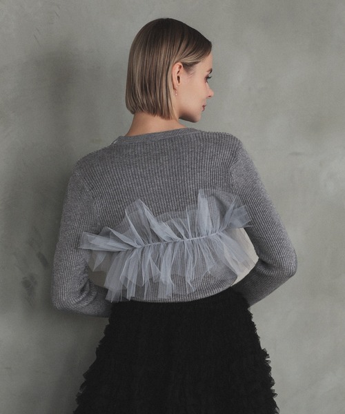 MERAKI（メラキ）の「チュールリブトップス（その他トップス・レディース・ホワイト/グレー/ブラック・FREE）」の17枚目の写真