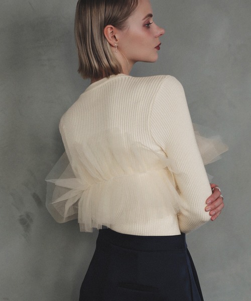 MERAKI（メラキ）の「チュールリブトップス（その他トップス・レディース・ホワイト/グレー/ブラック・FREE）」の21枚目の写真