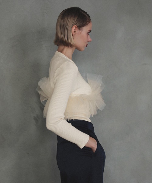 MERAKI（メラキ）の「チュールリブトップス（その他トップス・レディース・ホワイト/グレー/ブラック・FREE）」の22枚目の写真