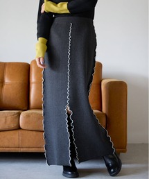 pocket | 配色メロー2wayニットスカート(スカート)