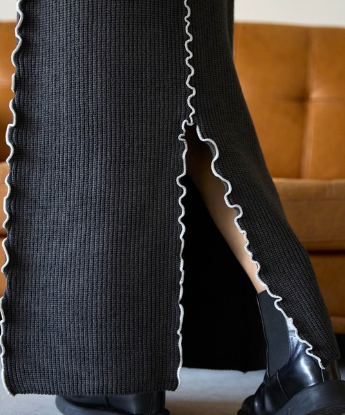 pocket（ポケット）の「配色メロー2wayニットスカート（スカート・レディース・チャコールグレー・FREE）」の20枚目の写真