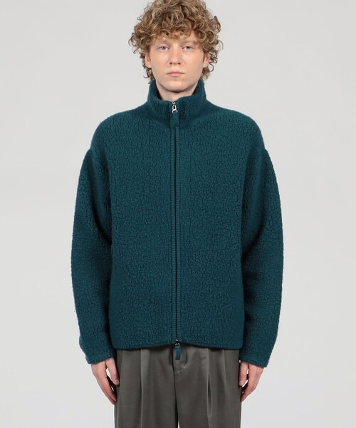 TOMORROWLAND （トゥモローランド）の「TOMORROWLAND Tricot ウールカシミヤ パイルニット ジップアップブルゾン（ニット/セーター・メンズ・ホワイト/ブラック/ブラウン/グリーン・S/M/XS）」の6枚目の写真