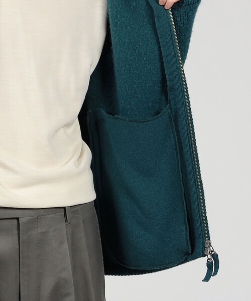 TOMORROWLAND （トゥモローランド）の「TOMORROWLAND Tricot ウールカシミヤ パイルニット ジップアップブルゾン（ニット/セーター・メンズ・ホワイト/ブラック/ブラウン/グリーン・S/M/XS）」の9枚目の写真