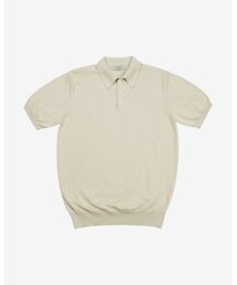 14gg Silk Cotton Half Polo Knit (Beige)