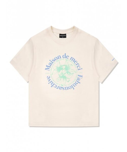 FABULOUS ARCHIVE(ファビュラスアーカイブ)の「ウィメンズ リリス リラックス クロップTシャツ クリームブルー(FCC2TS385W)(Tシャツ/カットソー・レディース・アイボリー・SMALL/MEDIUM)」の3枚目の写真
