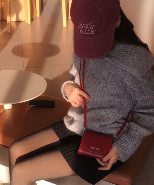 Vivacious(ビバシャス)の「Mini Square Cross Bag - 5COL(メッセンジャーバッグ・レディース・ブラック/ピンク/レッド/シルバー/ブラウン・FREE)」の17枚目の写真