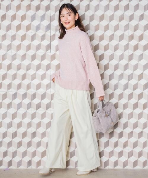 ITS'DEMO（イッツデモ）の「【手洗い可】ベロアモールニット（ニット/セーター・レディース・サックスブルー/ブラウン系/アイボリー/ピンク・00）」の13枚目の写真