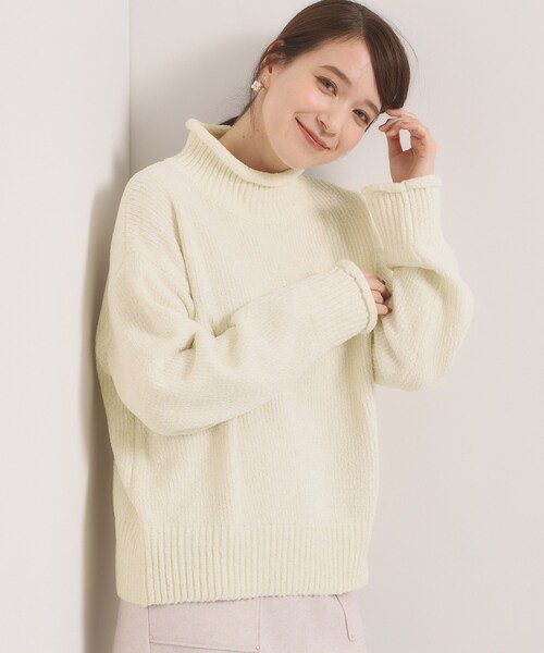 ITS'DEMO（イッツデモ）の「【手洗い可】ベロアモールニット（ニット/セーター・レディース・サックスブルー/ブラウン系/アイボリー/ピンク・00）」の15枚目の写真