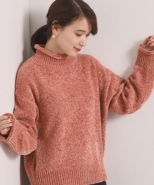 ITS'DEMO（イッツデモ）の「【手洗い可】ベロアモールニット（ニット/セーター・レディース・サックスブルー/ブラウン系/アイボリー/ピンク・00）」の18枚目の写真