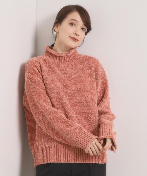 ITS'DEMO（イッツデモ）の「【手洗い可】ベロアモールニット（ニット/セーター・レディース・サックスブルー/ブラウン系/アイボリー/ピンク・00）」の19枚目の写真