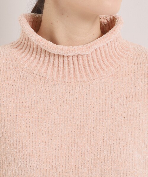 ITS'DEMO（イッツデモ）の「【手洗い可】ベロアモールニット（ニット/セーター・レディース・サックスブルー/ブラウン系/アイボリー/ピンク・00）」の7枚目の写真