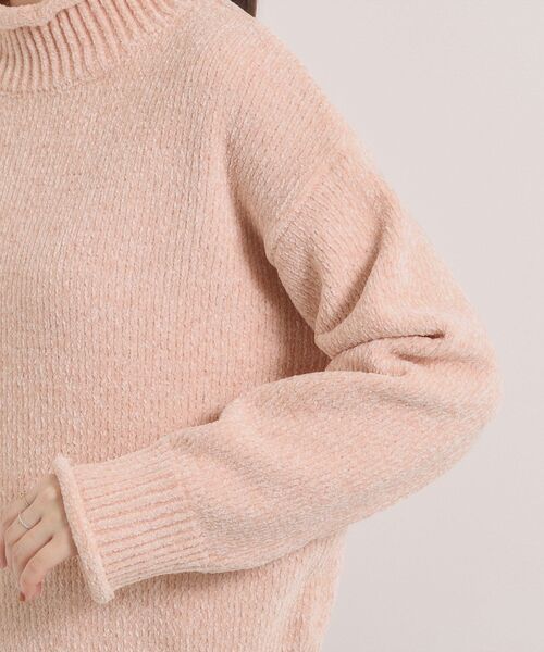 ITS'DEMO（イッツデモ）の「【手洗い可】ベロアモールニット（ニット/セーター・レディース・サックスブルー/ブラウン系/アイボリー/ピンク・00）」の8枚目の写真