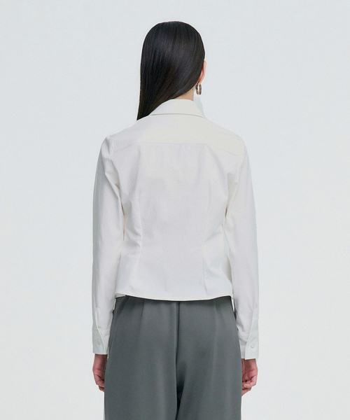 KIMZISU(キムジス)の「DOZI - Pinched Unbalance shirt _ WHITE(ビジネスシャツ・レディース・その他・SMALL/MEDIUM)」の5枚目の写真
