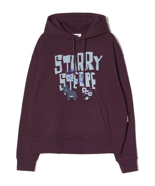 PIECEMAKER(ピースメーカー)の「STARRY STEPPE DONKEY HOODIE (BURGUNDY)(パーカー・レディース・その他・MEDIUM/LARGE)」の1枚目の写真