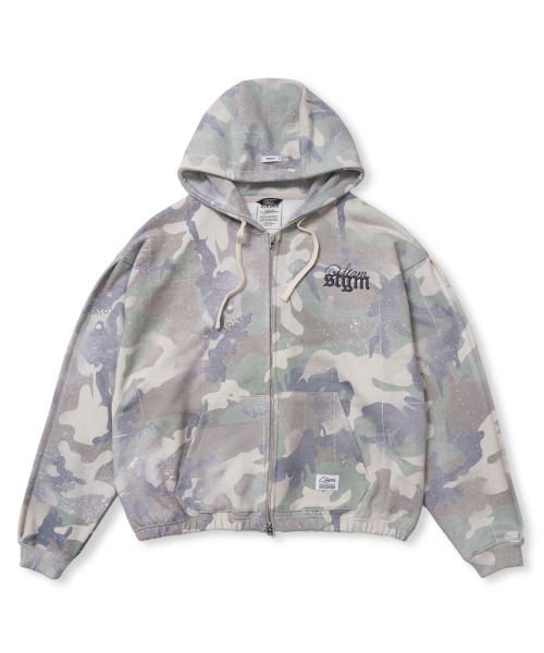 ML CROP ZIP-UP CAMO