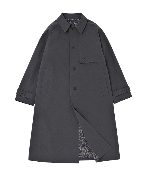 A NOTHING(アナッシング)の「EARTH COTTON BALMACAAN COAT (Charcoal)(トレンチコート・メンズ・その他・SMALL/LARGE/MEDIUM)」の1枚目の写真