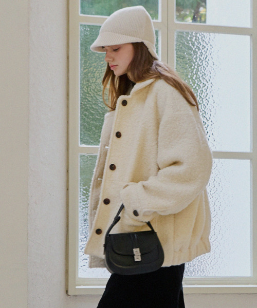 SLOWLOLLI（スローローリ）の「Soft breeze boucle coat_2 Colors（トレンチコート・レディース・アイボリー/ブラウン・FREE）」の3枚目の写真