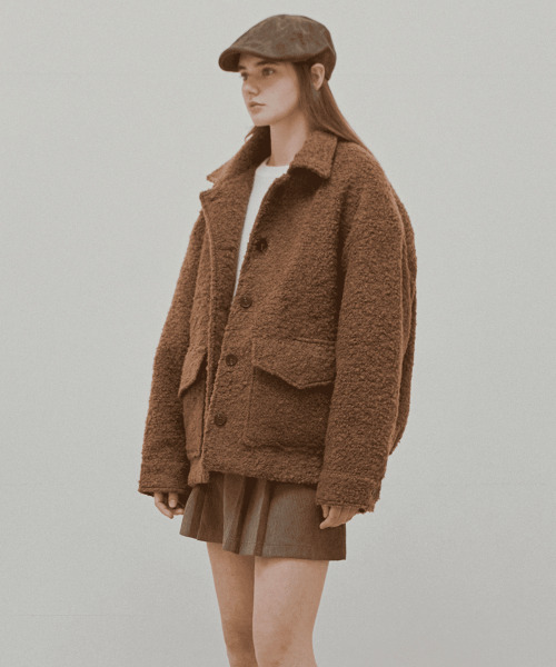 SLOWLOLLI（スローローリ）の「Soft breeze boucle coat_2 Colors（トレンチコート・レディース・アイボリー/ブラウン・FREE）」の6枚目の写真