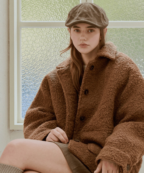 SLOWLOLLI（スローローリ）の「Soft breeze boucle coat_2 Colors（トレンチコート・レディース・アイボリー/ブラウン・FREE）」の8枚目の写真
