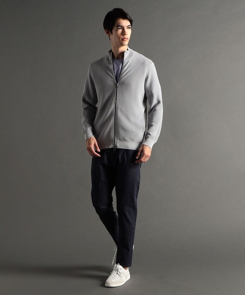 MONSIEUR NICOLE（ムッシュニコル）の「【ex/tra】ジップアップ スタンドカラーニット（ニット/セーター・メンズ・ライトグレー/アクア/チャコールグレー・MEDIUM/LARGE/X-LARGE）」の4枚目の写真