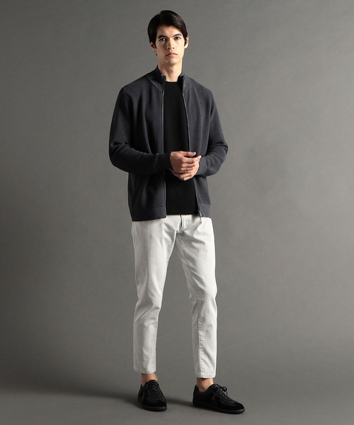 MONSIEUR NICOLE（ムッシュニコル）の「【ex/tra】ジップアップ スタンドカラーニット（ニット/セーター・メンズ・ライトグレー/アクア/チャコールグレー・MEDIUM/LARGE/X-LARGE）」の5枚目の写真