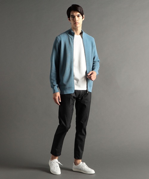 MONSIEUR NICOLE（ムッシュニコル）の「【ex/tra】ジップアップ スタンドカラーニット（ニット/セーター・メンズ・ライトグレー/アクア/チャコールグレー・MEDIUM/LARGE/X-LARGE）」の6枚目の写真