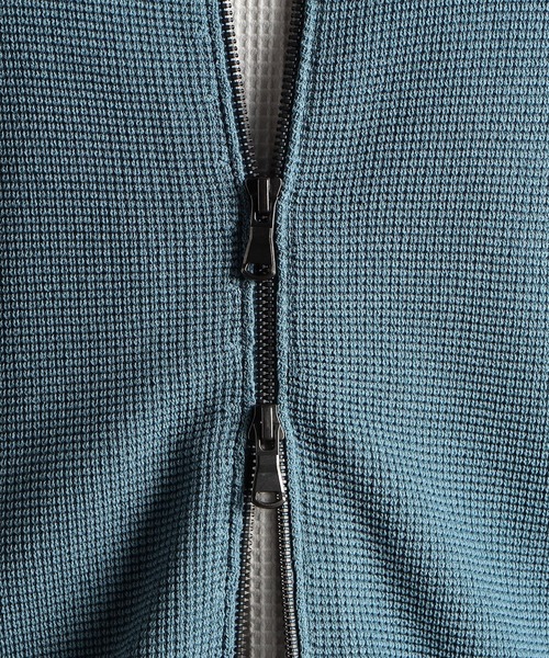 MONSIEUR NICOLE（ムッシュニコル）の「【ex/tra】ジップアップ スタンドカラーニット（ニット/セーター・メンズ・ライトグレー/アクア/チャコールグレー・MEDIUM/LARGE/X-LARGE）」の13枚目の写真