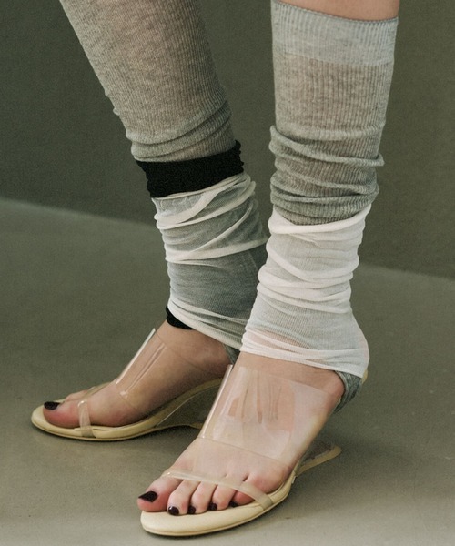 MAISON SPECIAL（メゾンスペシャル）の「Short Sock Tights/ショートソックストレンカ（レギンス/スパッツ・レディース・ホワイト/ブラック/チャコールグレー・FREE）」の2枚目の写真