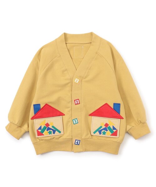BIT'Z(ビッツ)の「積み木遊び刺繍カーディガン(カーディガン/ボレロ・キッズ・カーキ/キナリ/マスタード・80/90/95/100/110/120)」の3枚目の写真