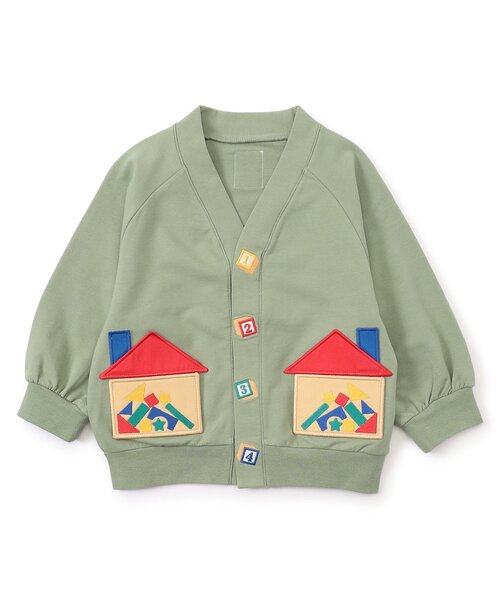 BIT'Z(ビッツ)の「積み木遊び刺繍カーディガン(カーディガン/ボレロ・キッズ・カーキ/キナリ/マスタード・80/90/95/100/110/120)」の6枚目の写真