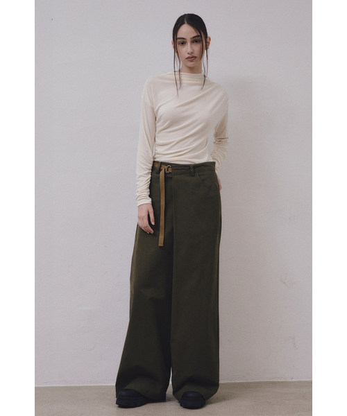 MIDNLOW(ミッドアンドロー)の「Wide Wrap Pants (Khaki)(その他パンツ・レディース・その他・FREE)」の2枚目の写真