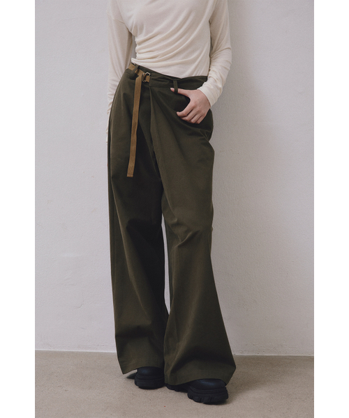 MIDNLOW(ミッドアンドロー)の「Wide Wrap Pants (Khaki)(その他パンツ・レディース・その他・FREE)」の4枚目の写真