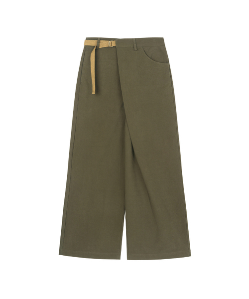 MIDNLOW(ミッドアンドロー)の「Wide Wrap Pants (Khaki)(その他パンツ・レディース・その他・FREE)」の6枚目の写真