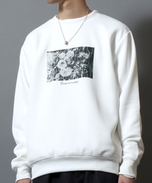 ANPAS（アンパス）の「Ripple Double-Knit Photo Print Sweatshirt/リップルダンボール フォトプリントトレーナー スウェット メンズ レディース モノトーン（スウェット）」