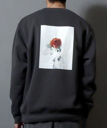 ANPAS（アンパス）の「Ripple Double-Knit Photo Print Sweatshirt/リップルダンボール フォトプリントトレーナー スウェット メンズ レディース モノトーン（スウェット）」