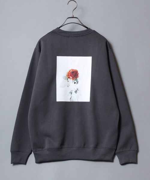 ANPAS（アンパス）の「Ripple Double-Knit Photo Print Sweatshirt/リップルダンボール フォトプリントトレーナー スウェット メンズ レディース モノトーン（スウェット・メンズ・ブラック系/ホワイト系/ホワイト系1/ブラック系2/ネイビー系/ブラック系1・L/LL/M）」の21枚目の写真