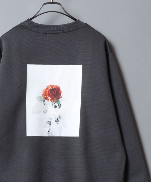 ANPAS（アンパス）の「Ripple Double-Knit Photo Print Sweatshirt/リップルダンボール フォトプリントトレーナー スウェット メンズ レディース モノトーン（スウェット・メンズ・ブラック系/ホワイト系/ホワイト系1/ブラック系2/ネイビー系/ブラック系1・L/LL/M）」の22枚目の写真
