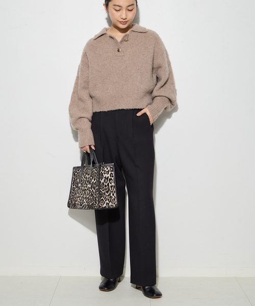 journal standard L'essage（ジャーナルスタンダードレサージュ）の「ウールリバーパンツ（スラックス・レディース・チャコールグレー/ブラック・38/36）」の17枚目の写真